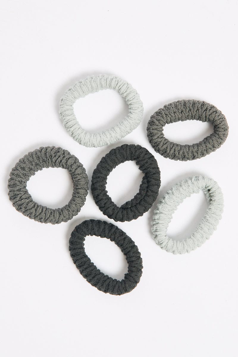 Grey 6 Pack Hair Ties for Ally Fashion