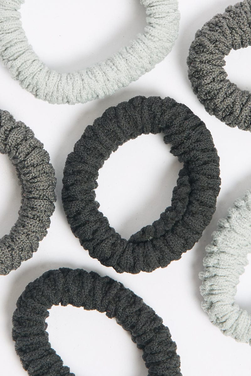 Grey 6 Pack Hair Ties for Ally Fashion