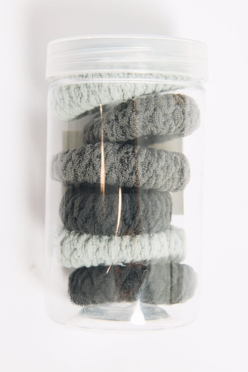 Grey 6 Pack Hair Ties for Ally Fashion