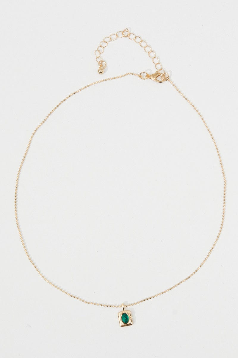 Gold Rectangle Pendent Necklace for Ally Fashion