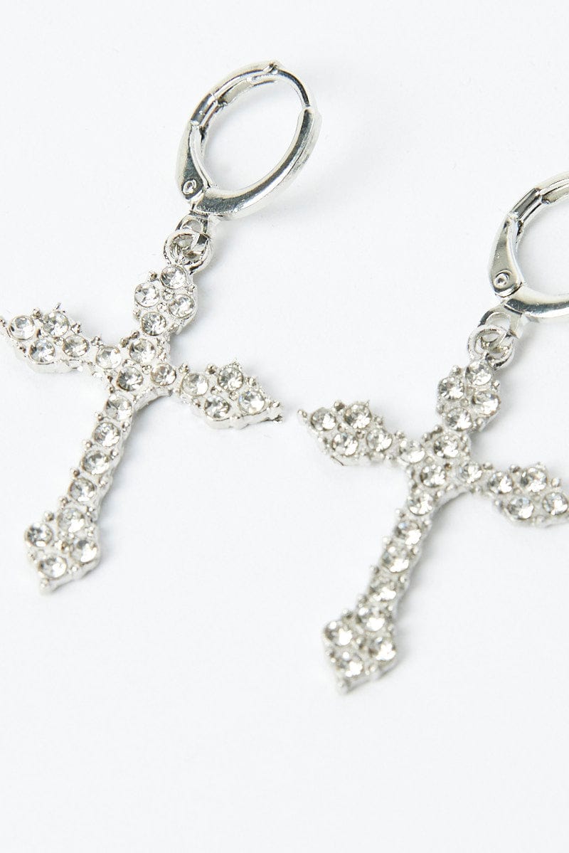 Silver Cross Earrings for Ally Fashion