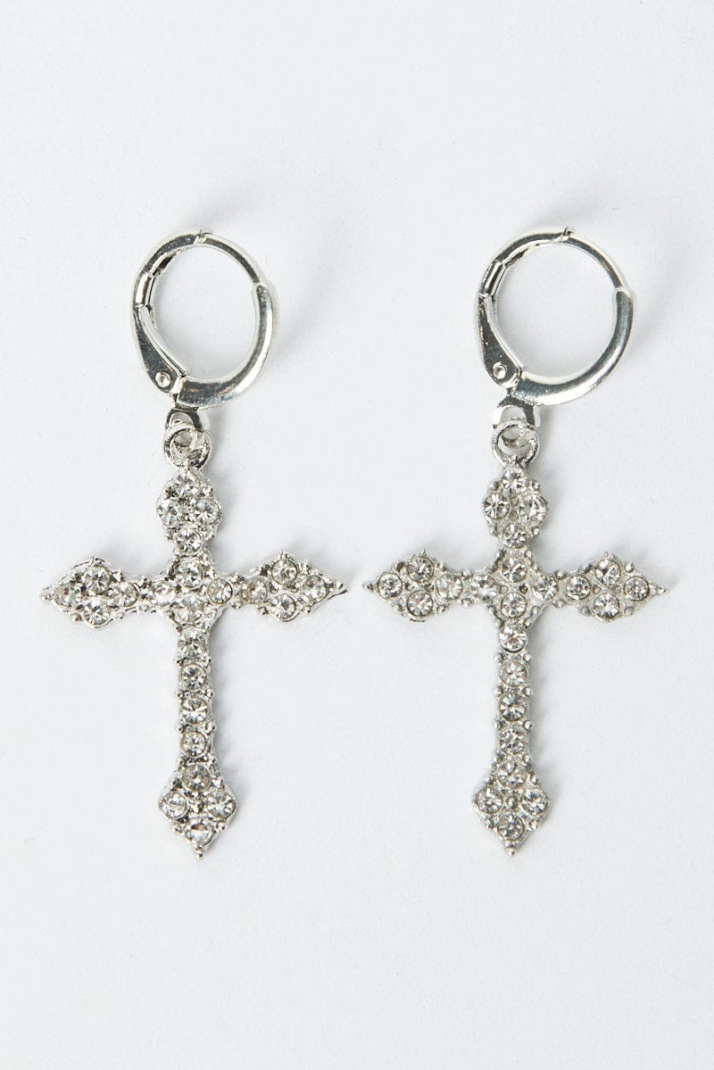 Silver Cross Earrings for Ally Fashion