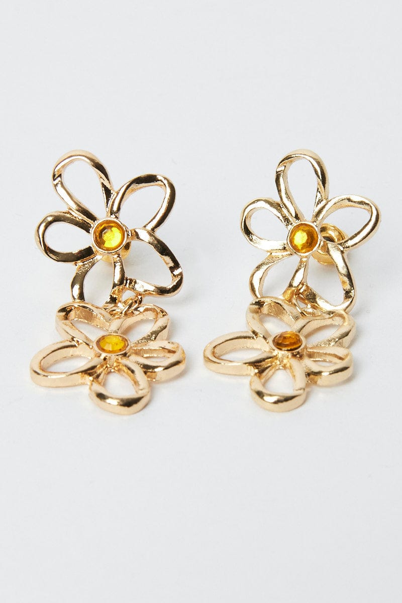 Gold Flower Earrings for Ally Fashion
