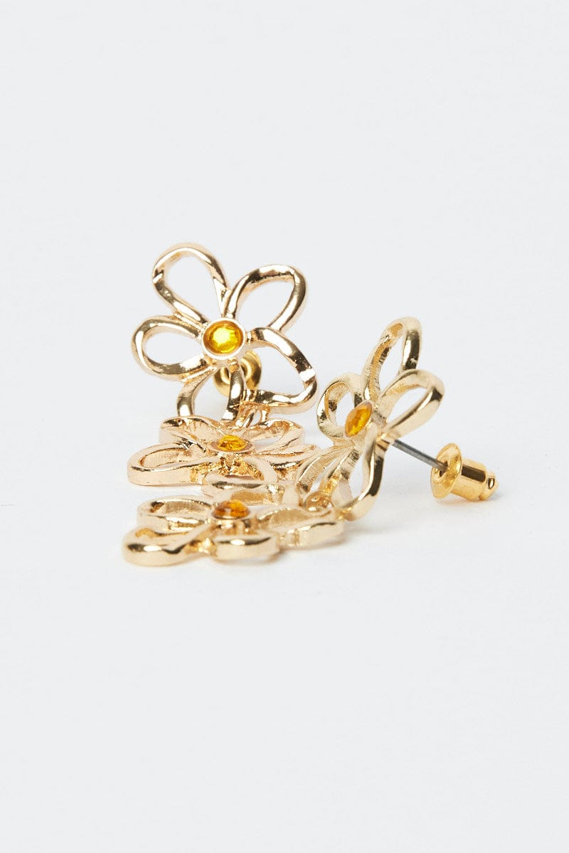 Gold Flower Earrings for Ally Fashion