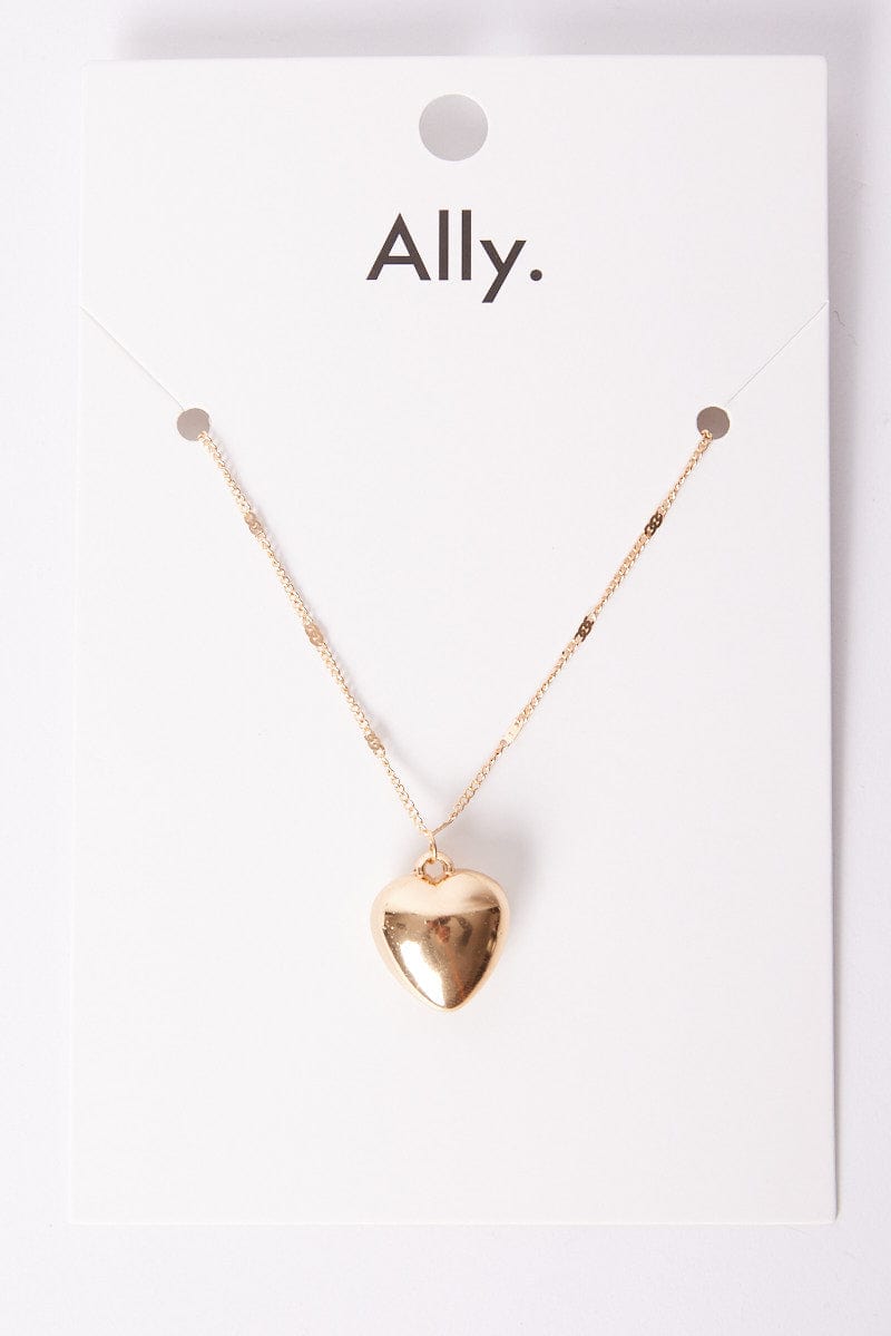 Gold Heart Pendant Necklace for Ally Fashion