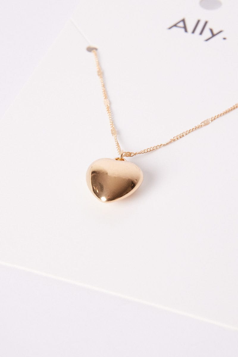 Gold Heart Pendant Necklace for Ally Fashion
