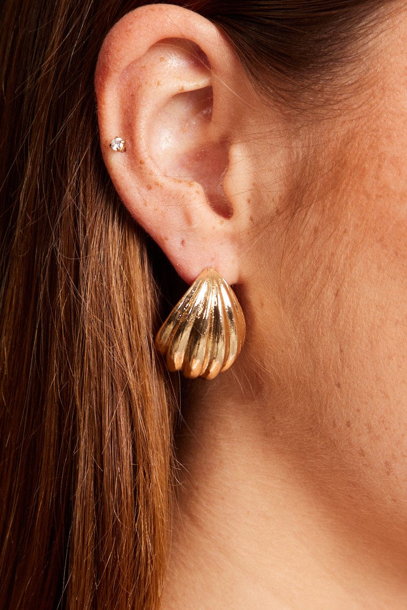 Gold Shell Earrings | Ally Fashion