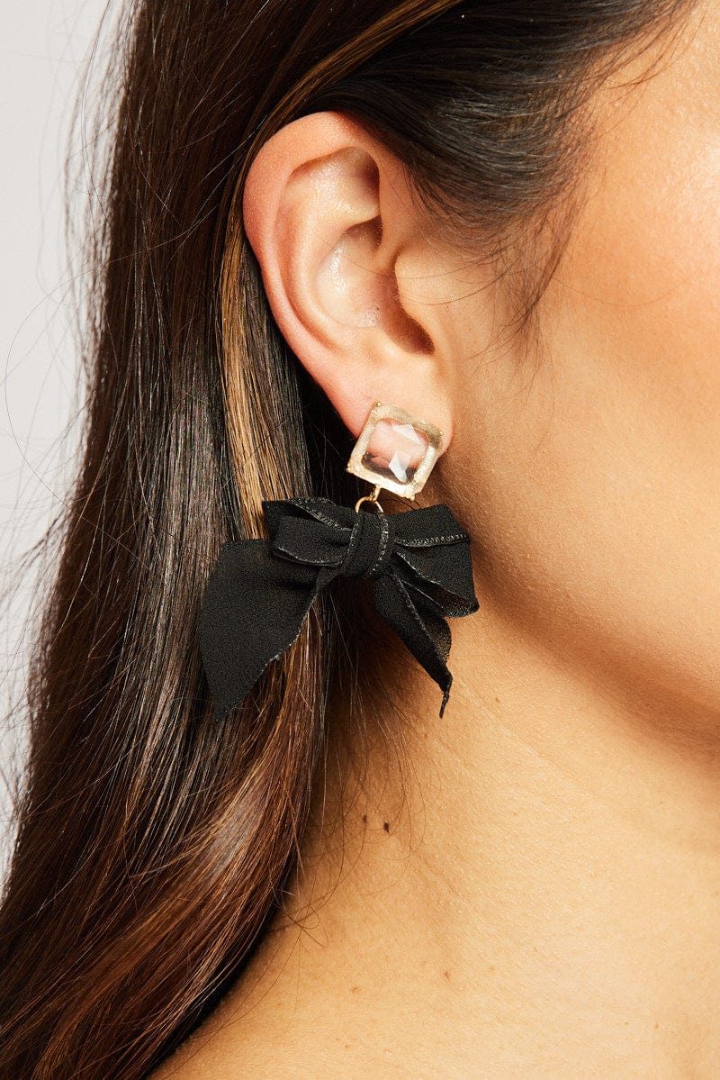 Black Bow Earrings for Ally Fashion