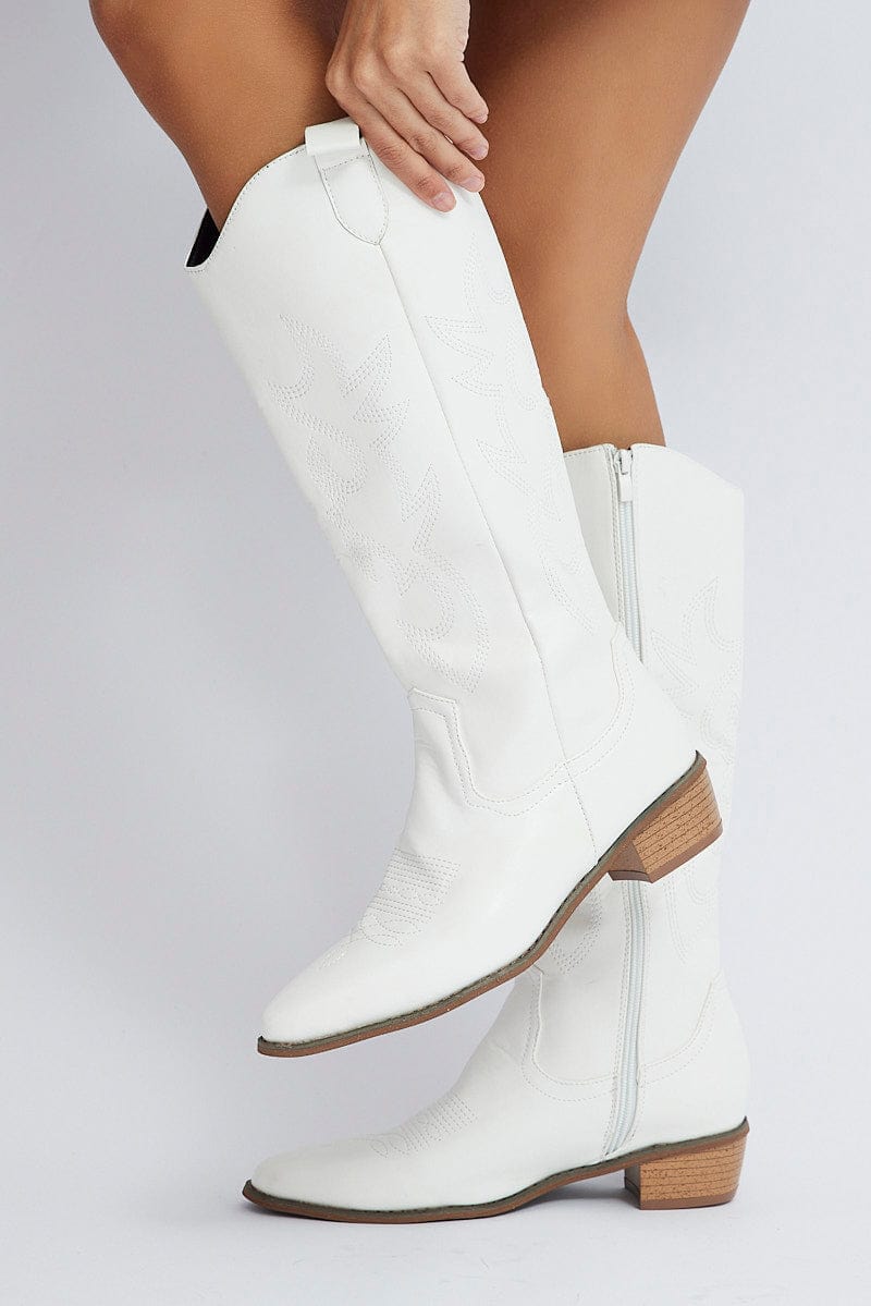 White Western Boots for Ally Fashion