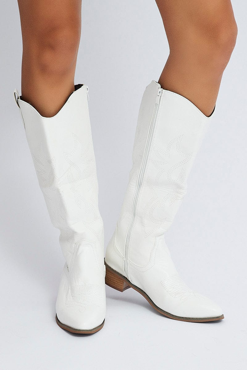 White Western Boots for Ally Fashion