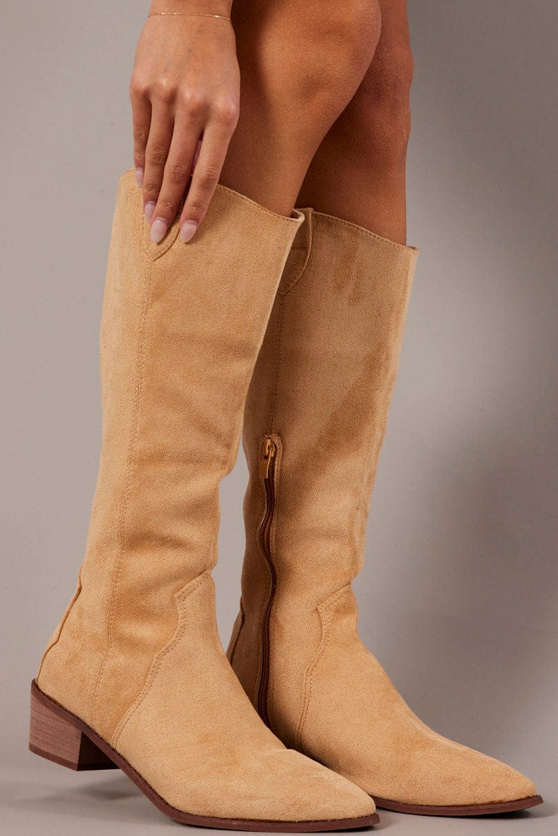 Beige Western Boots from Ally Fashion