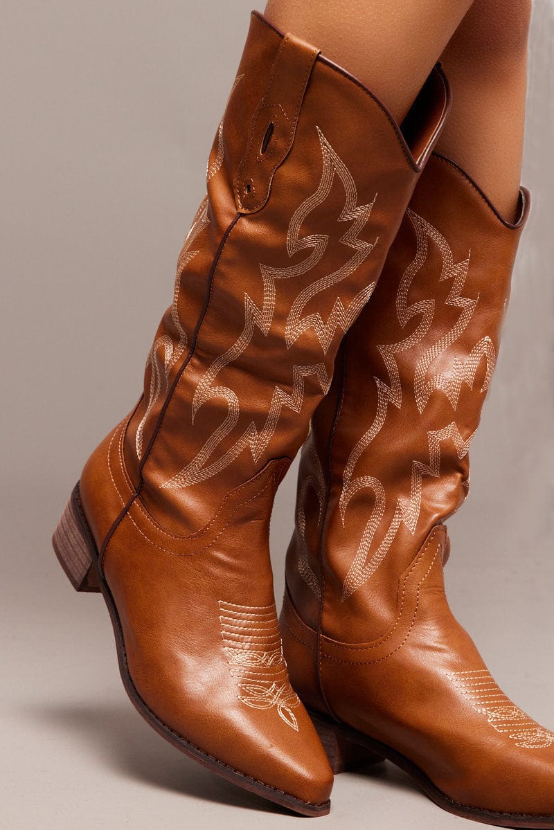 Brown Western Boots for Ally Fashion