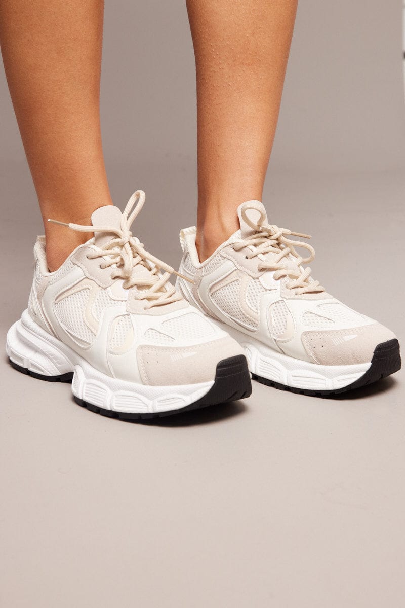 White Chunky Sneakers Trainers for Ally Fashion