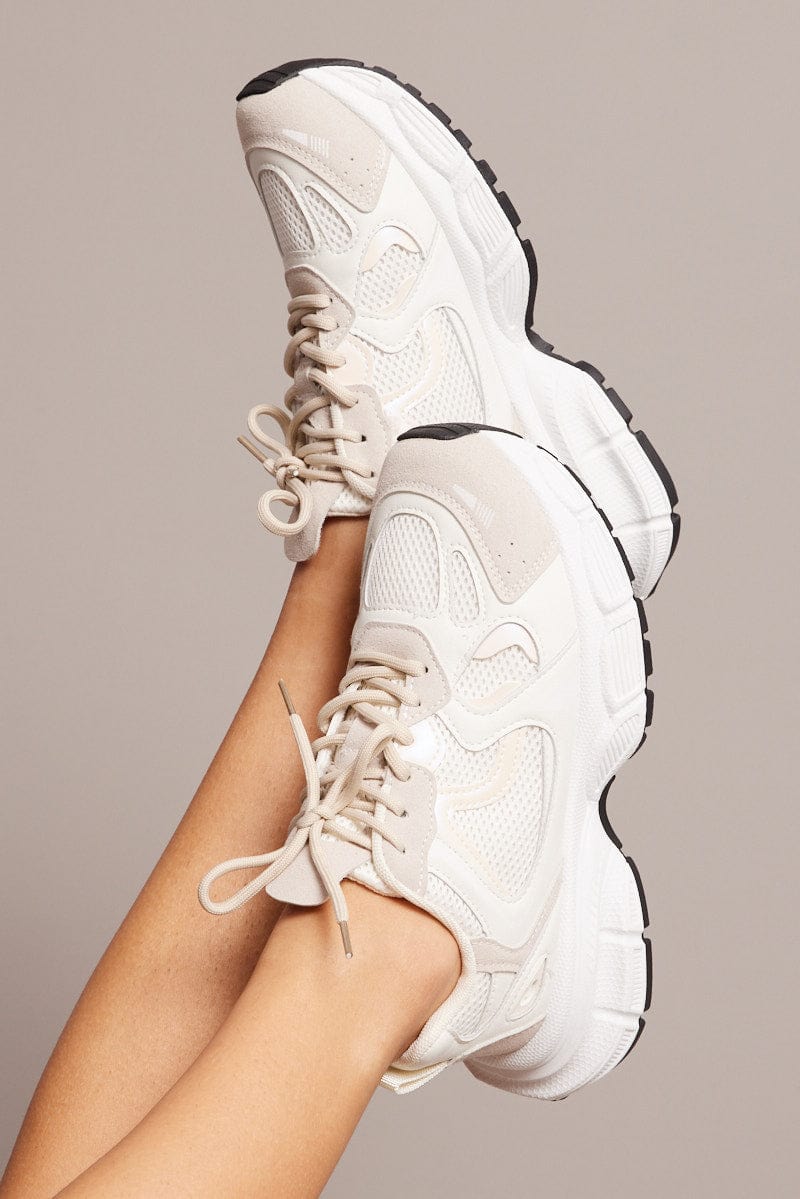 White Chunky Sneakers Trainers for Ally Fashion