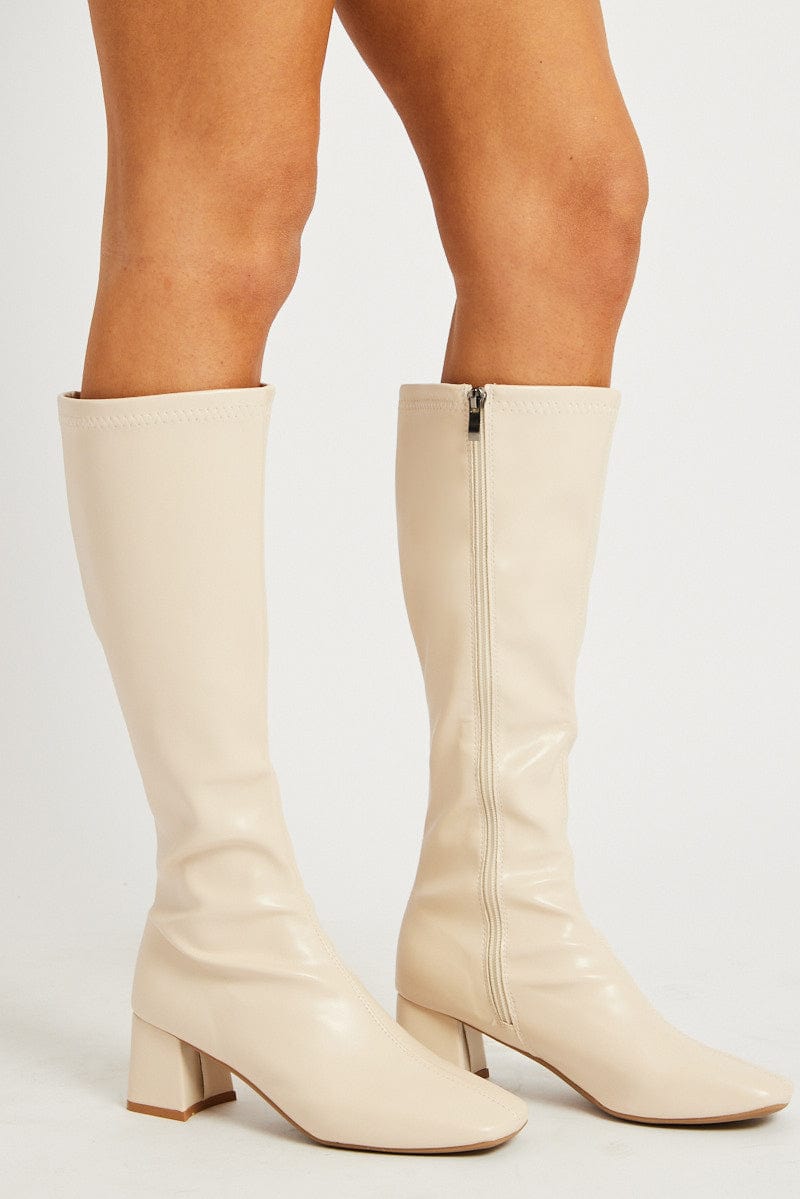 White Knee High Boots for Ally Fashion