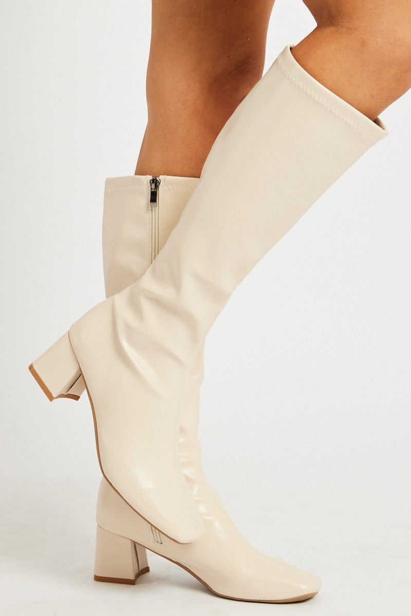 White Knee High Boots for Ally Fashion