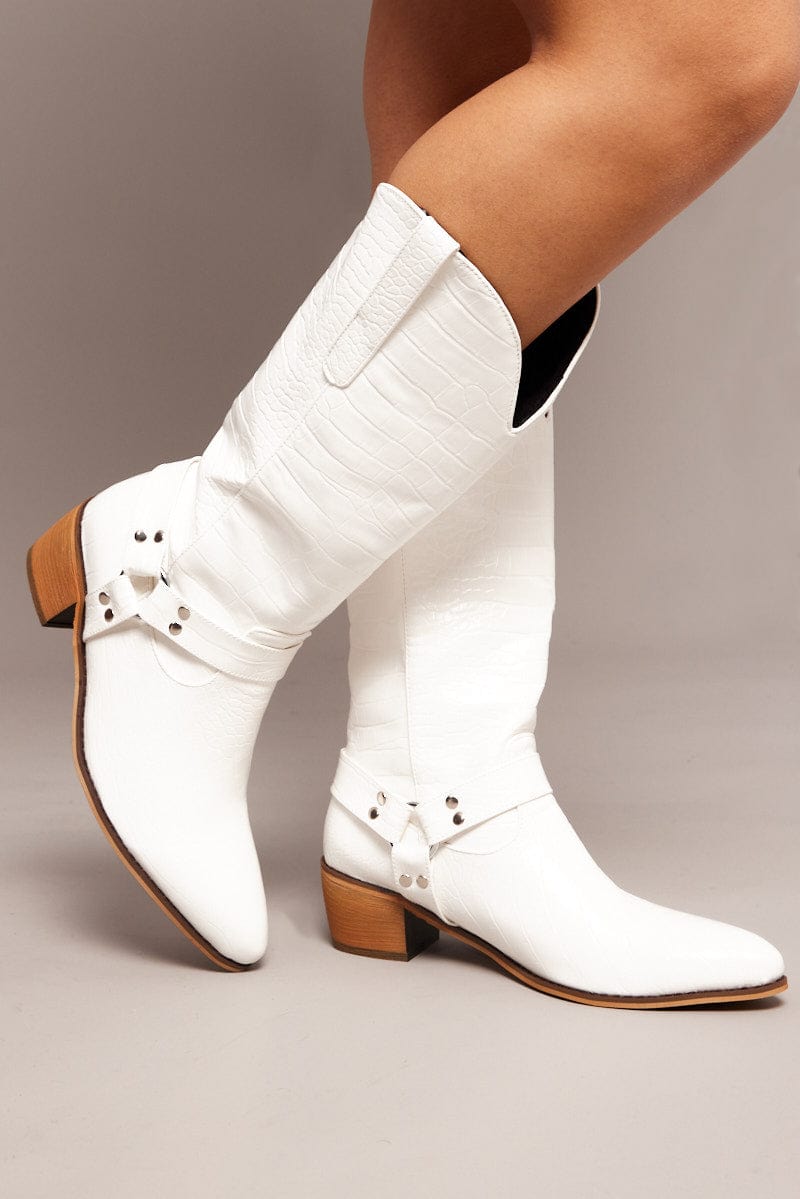 White Cowboy Boots for Ally Fashion