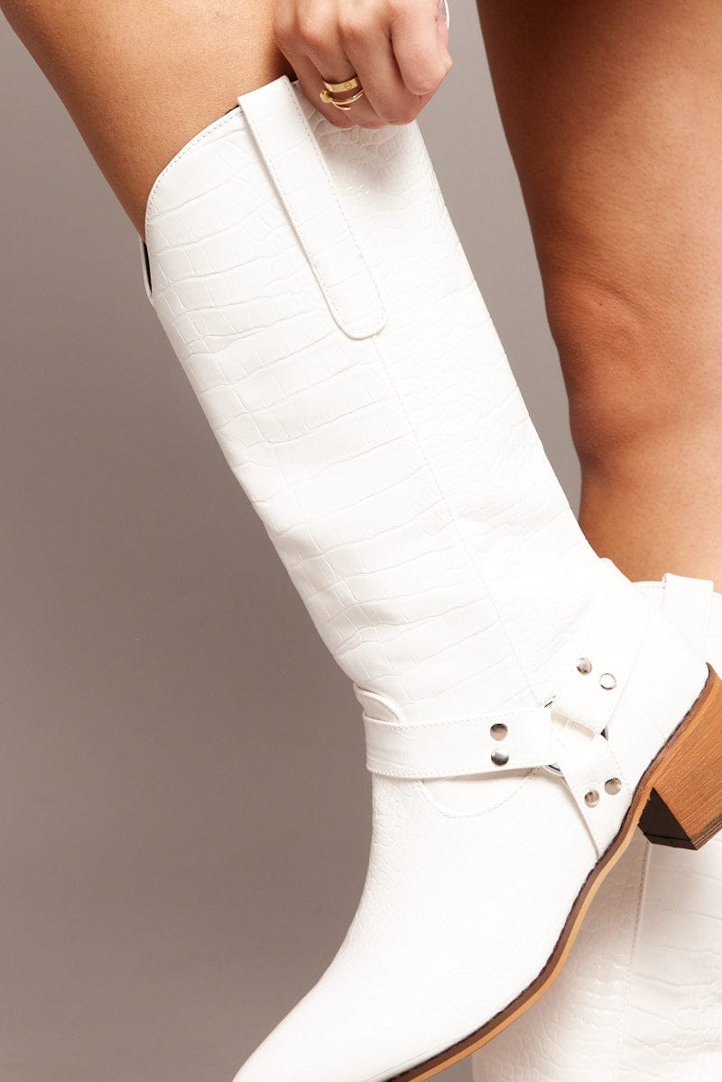 White Cowboy Boots for Ally Fashion