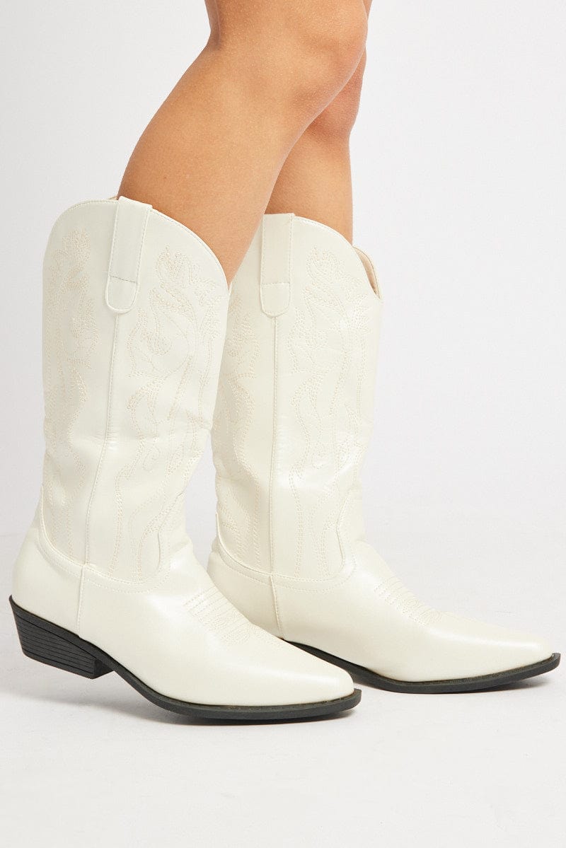 White Western Boots for Ally Fashion