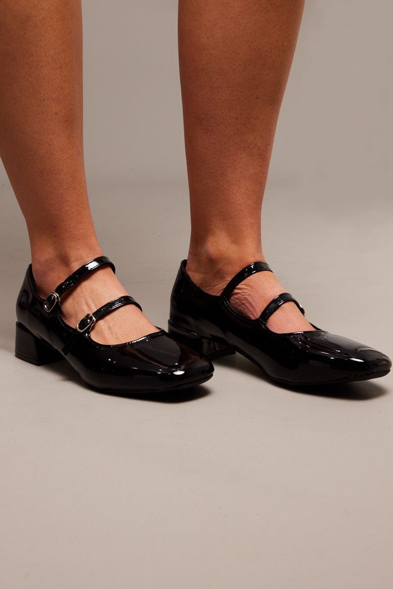 Black Mary Jane Bellet Flats for Ally Fashion