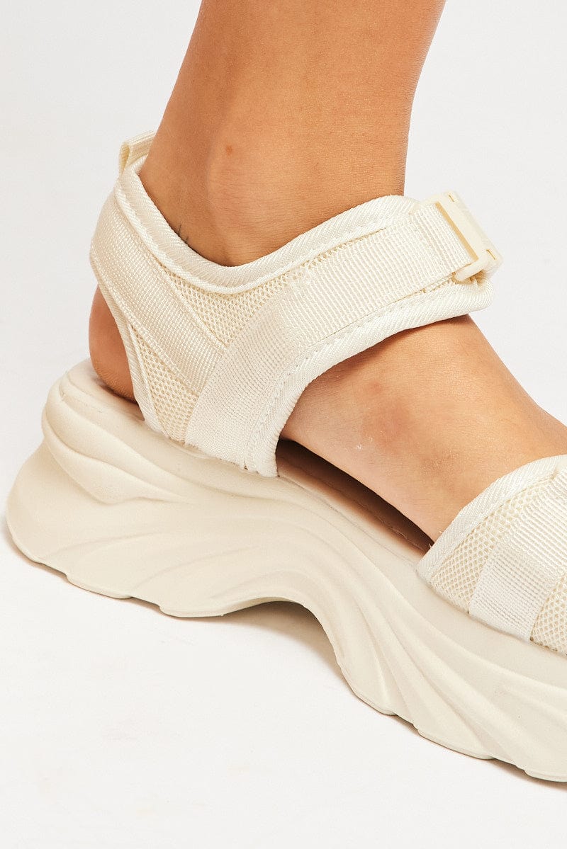 White Platform Sports Sandals for Ally Fashion