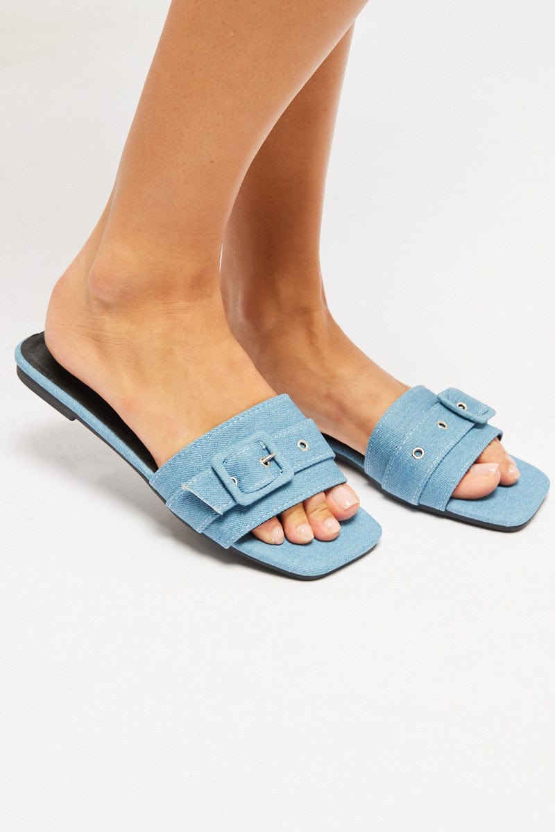 Denim Flat Sandals from Ally Fashion