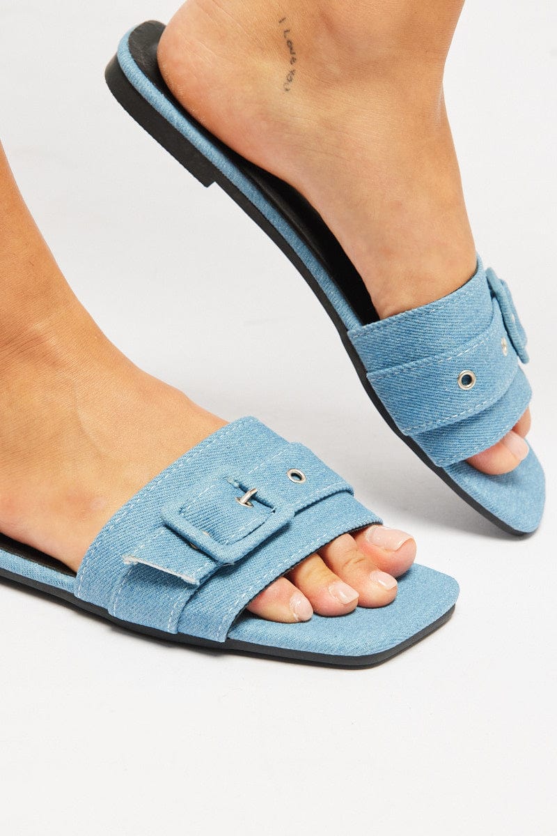 Denim Flat Sandals for Ally Fashion