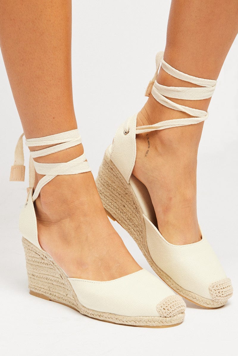 White Espadrille Wedges for Ally Fashion