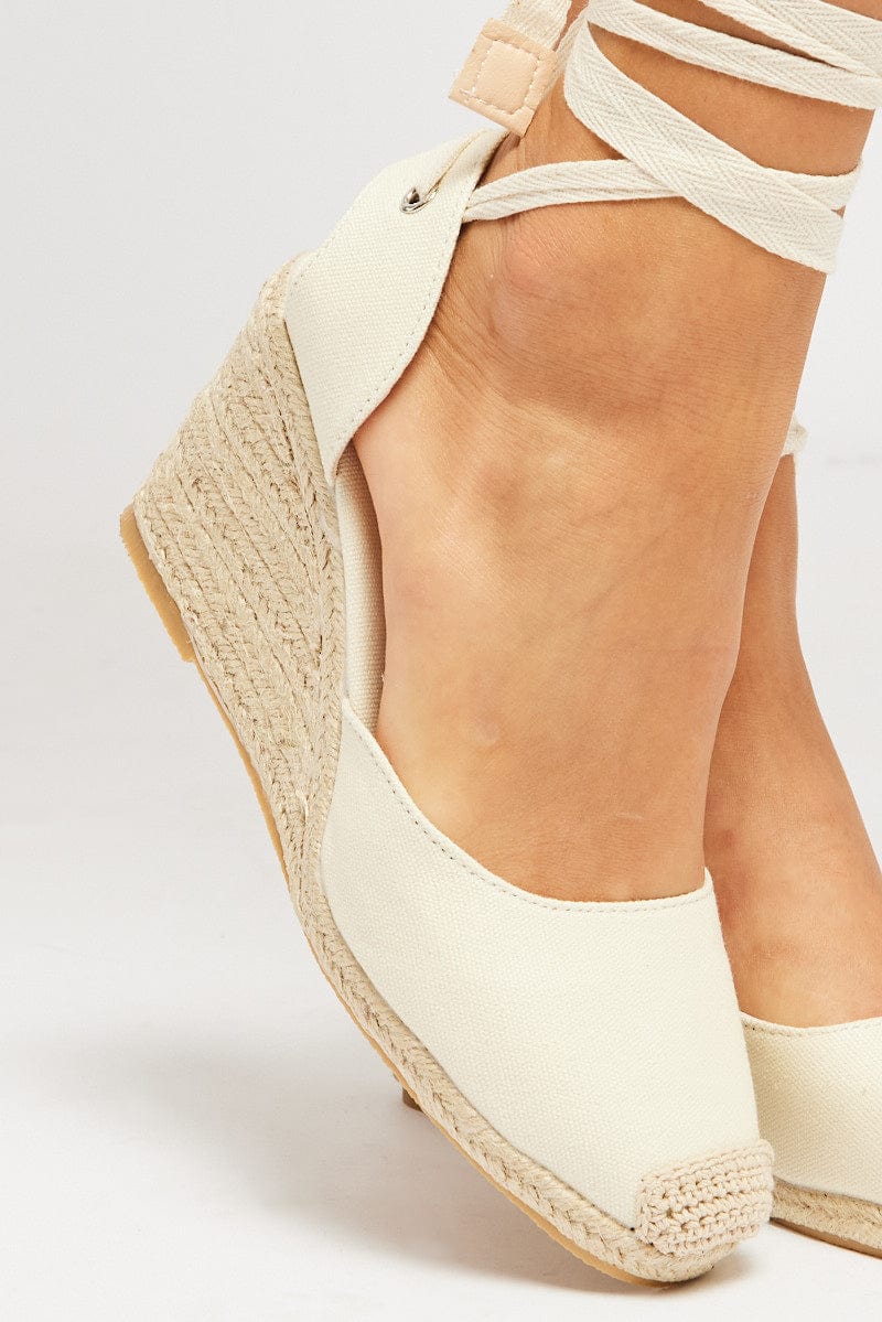 White Espadrille Wedges for Ally Fashion