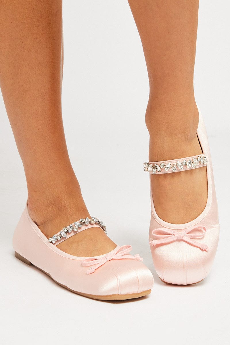 Pink Bow Ballet Flats for Ally Fashion