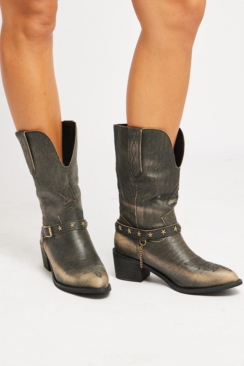 Brown Western Boots for Ally Fashion