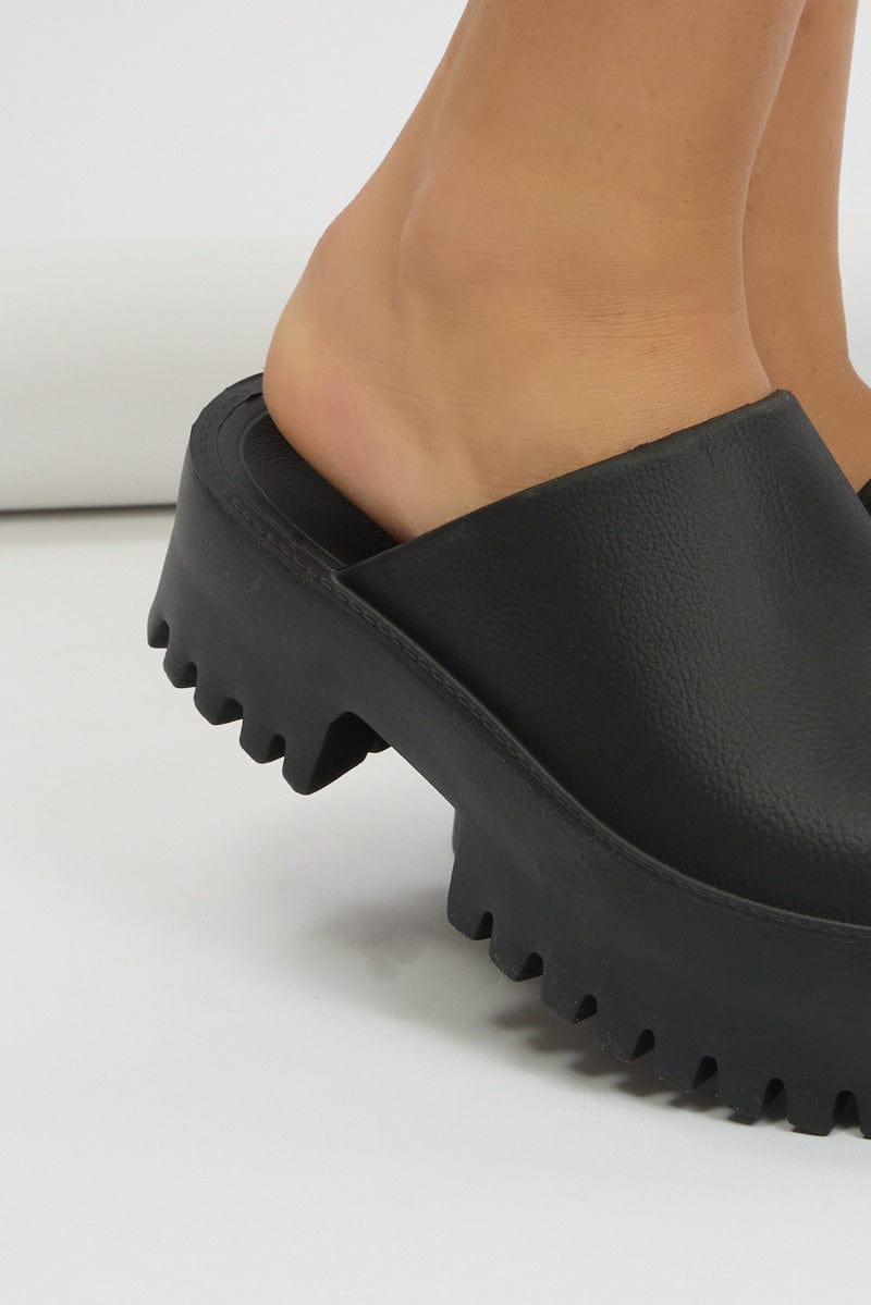 Clumpy Clogs Black Chunky Clogs Mules | Ally Fashion
