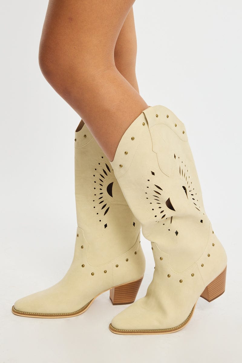 White Cowboy Boots for Ally Fashion