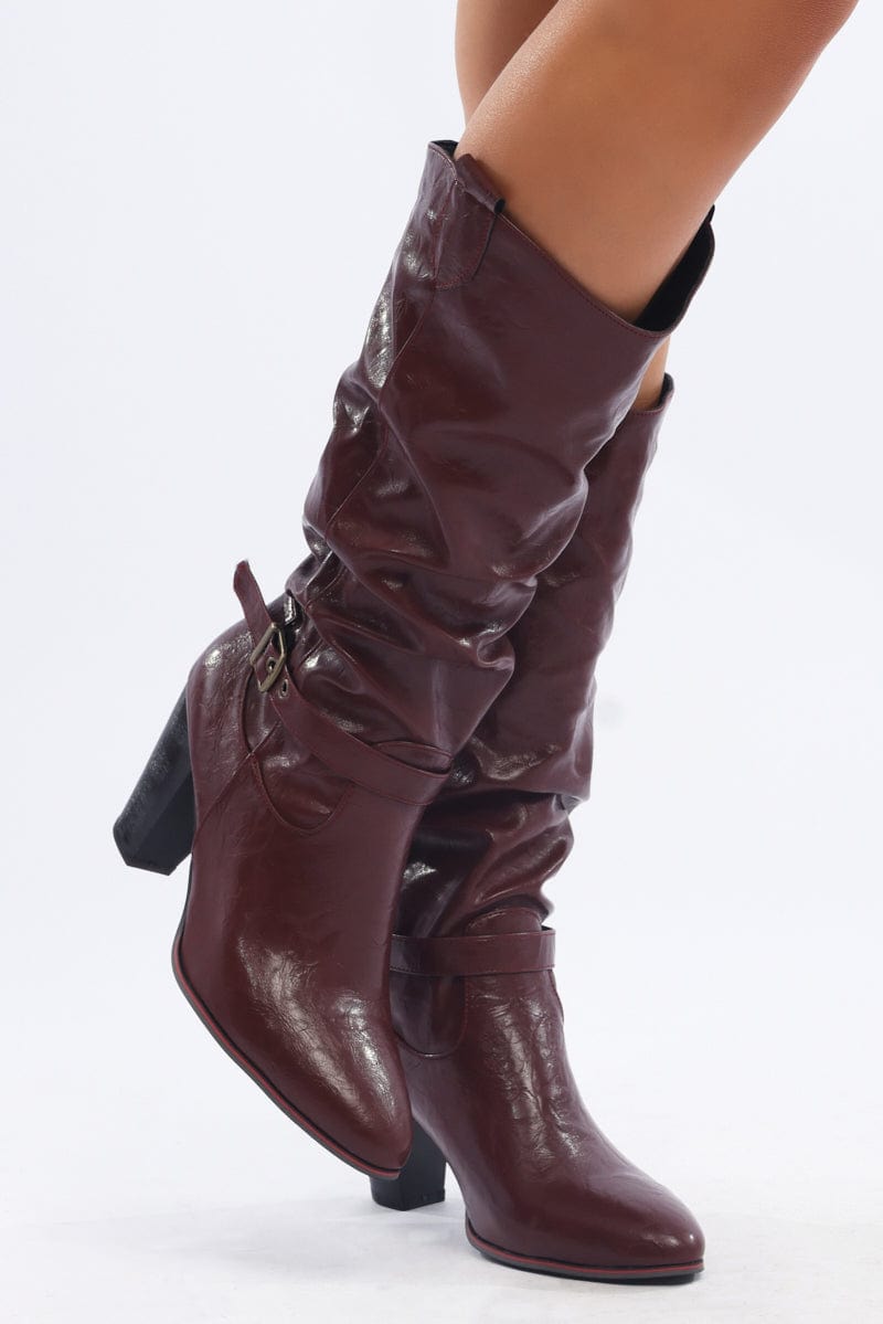 Red Knee-High Boots from Ally Fashion
