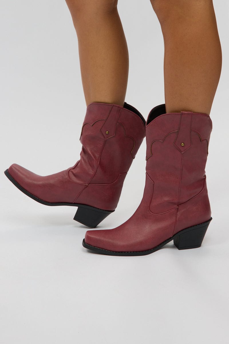Red Western Boots from Ally Fashion
