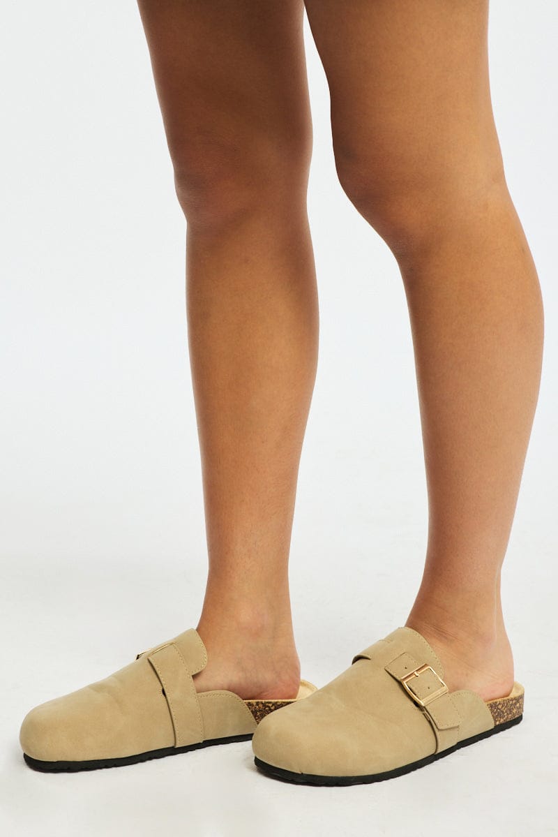 Beige Mule Clogs for Ally Fashion