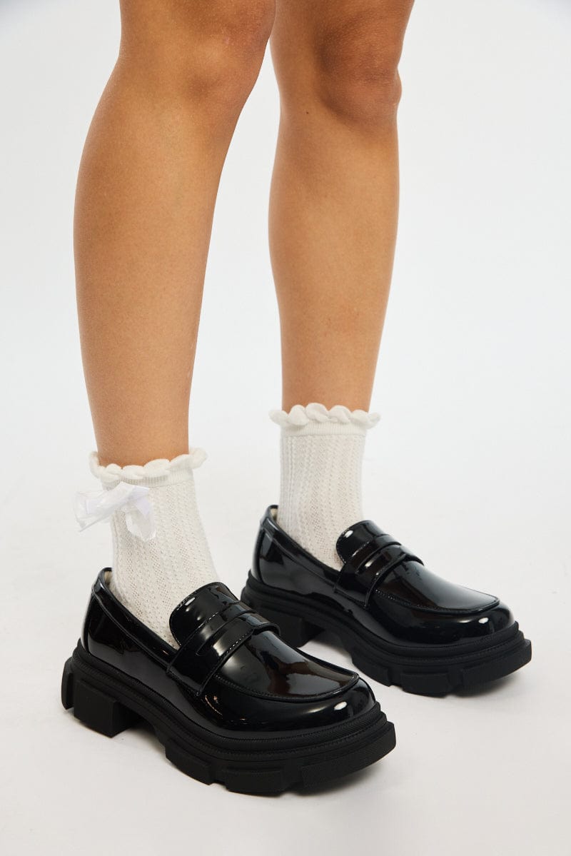 Black Chunky Sole Loafers for Ally Fashion