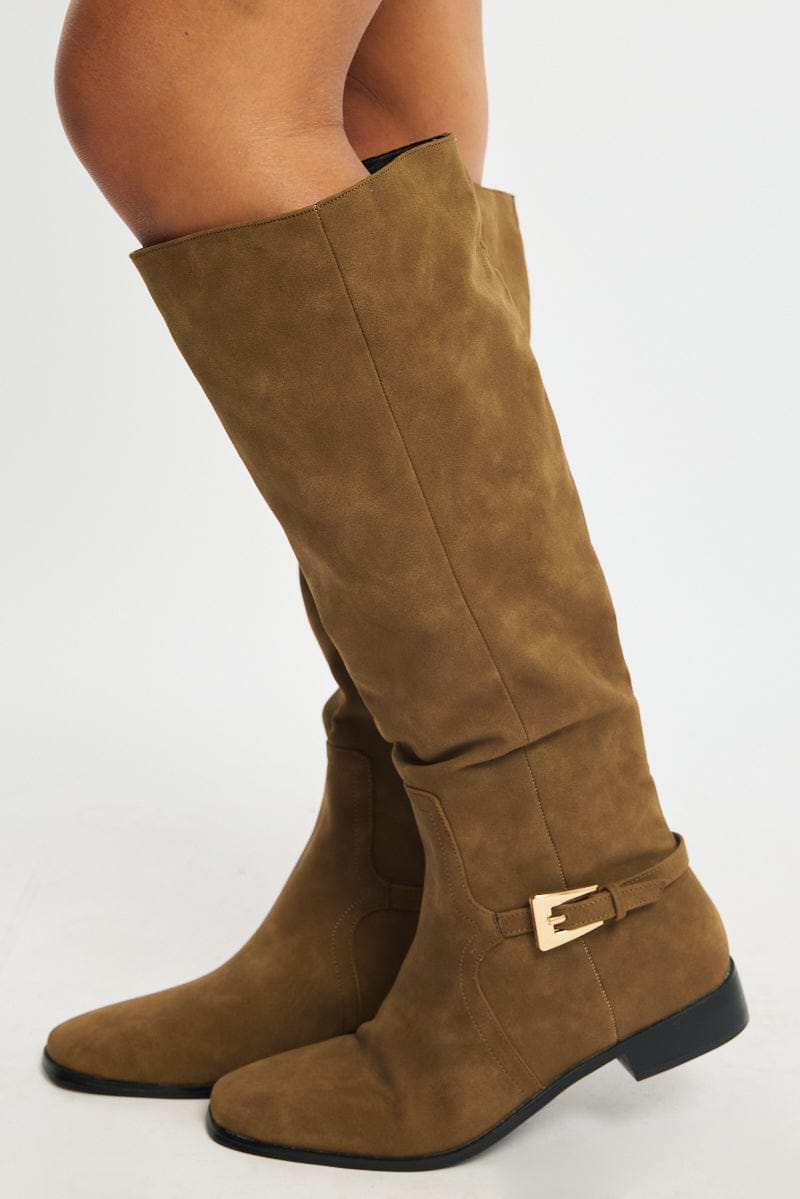 Brown Knee High Boots for Ally Fashion