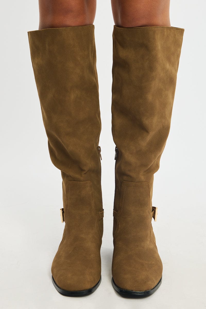 Brown Knee High Boots for Ally Fashion