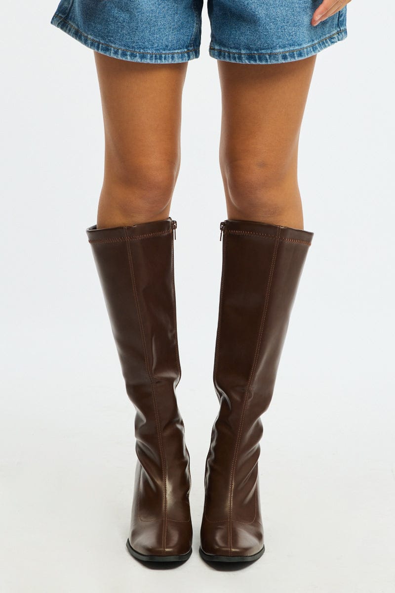 Brown Knee High Boots for Ally Fashion
