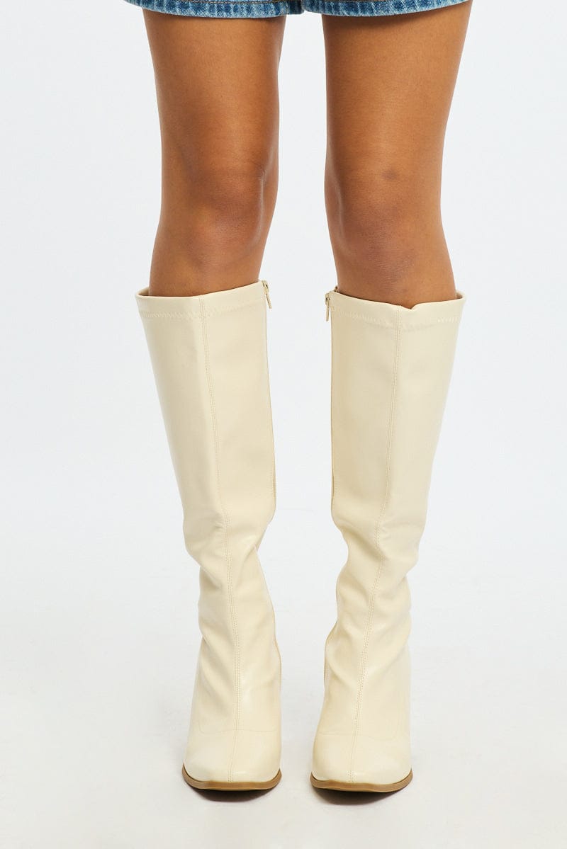 White Knee High Boots for Ally Fashion