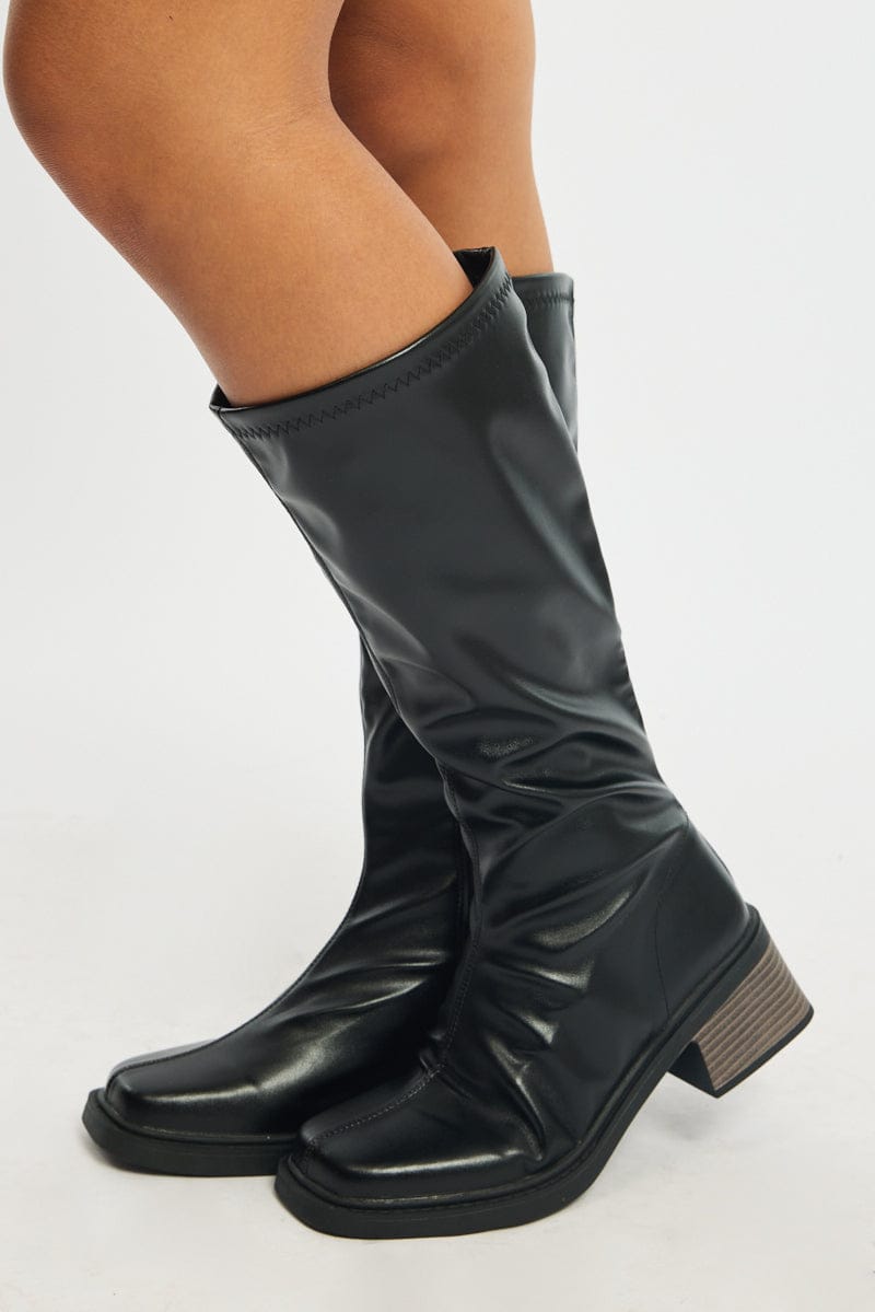 Black Knee High Boots for Ally Fashion