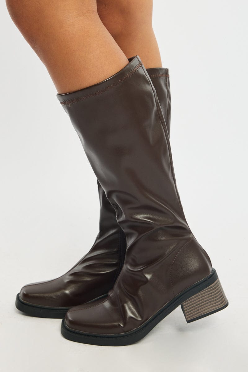 Brown Knee High Boots for Ally Fashion