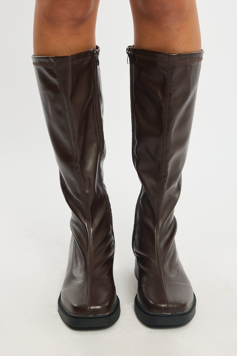Brown Knee High Boots for Ally Fashion