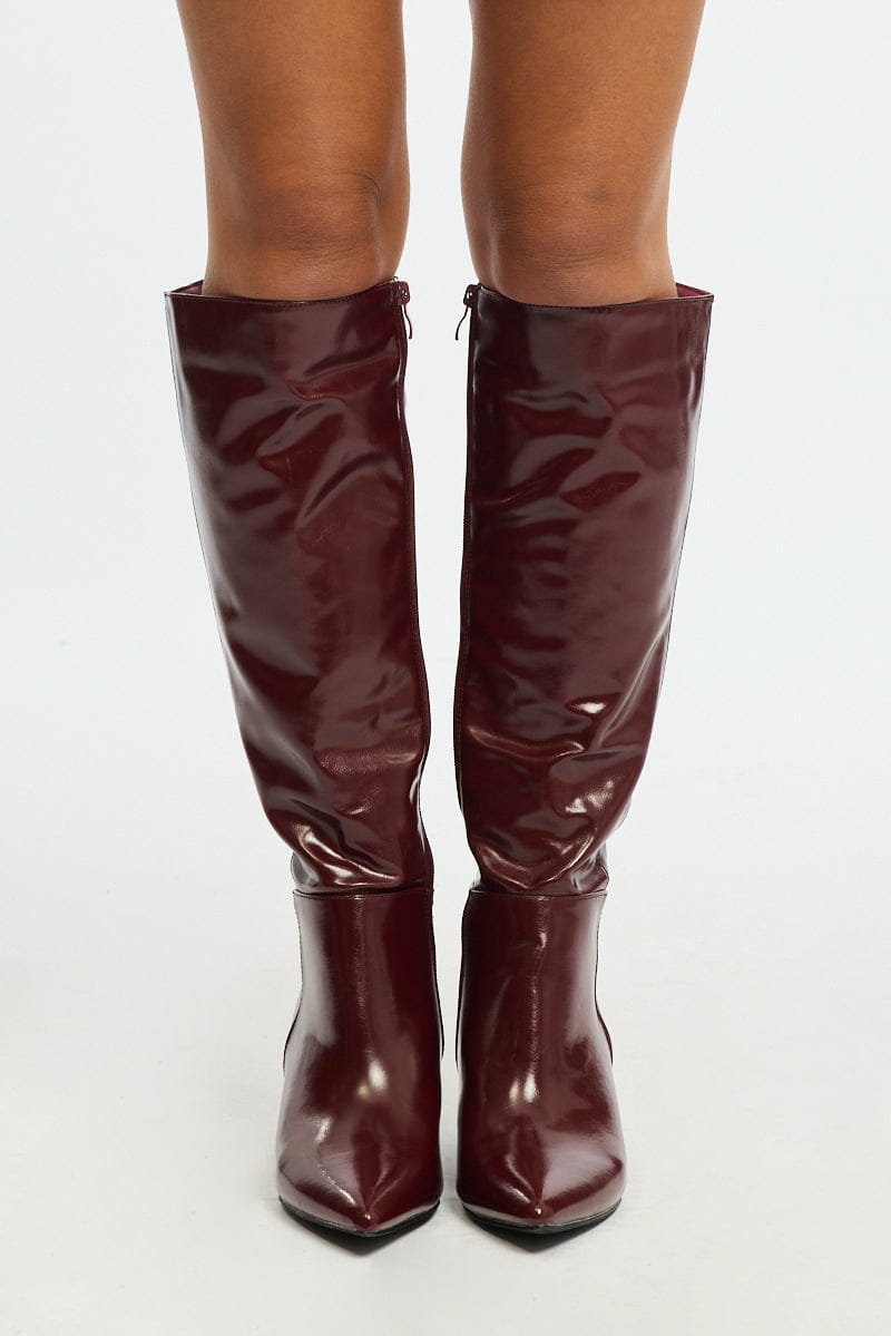 Red Knee High Boots for Ally Fashion