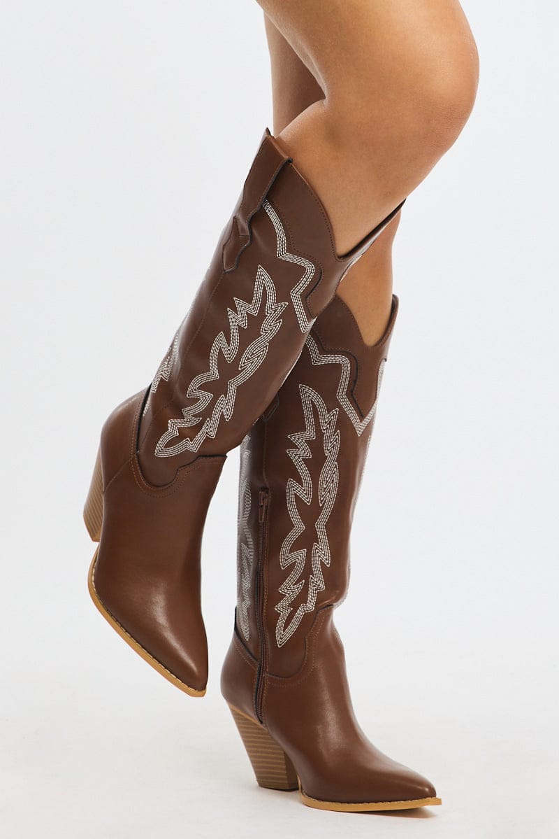 Brown Western Cowboy Boots for Ally Fashion