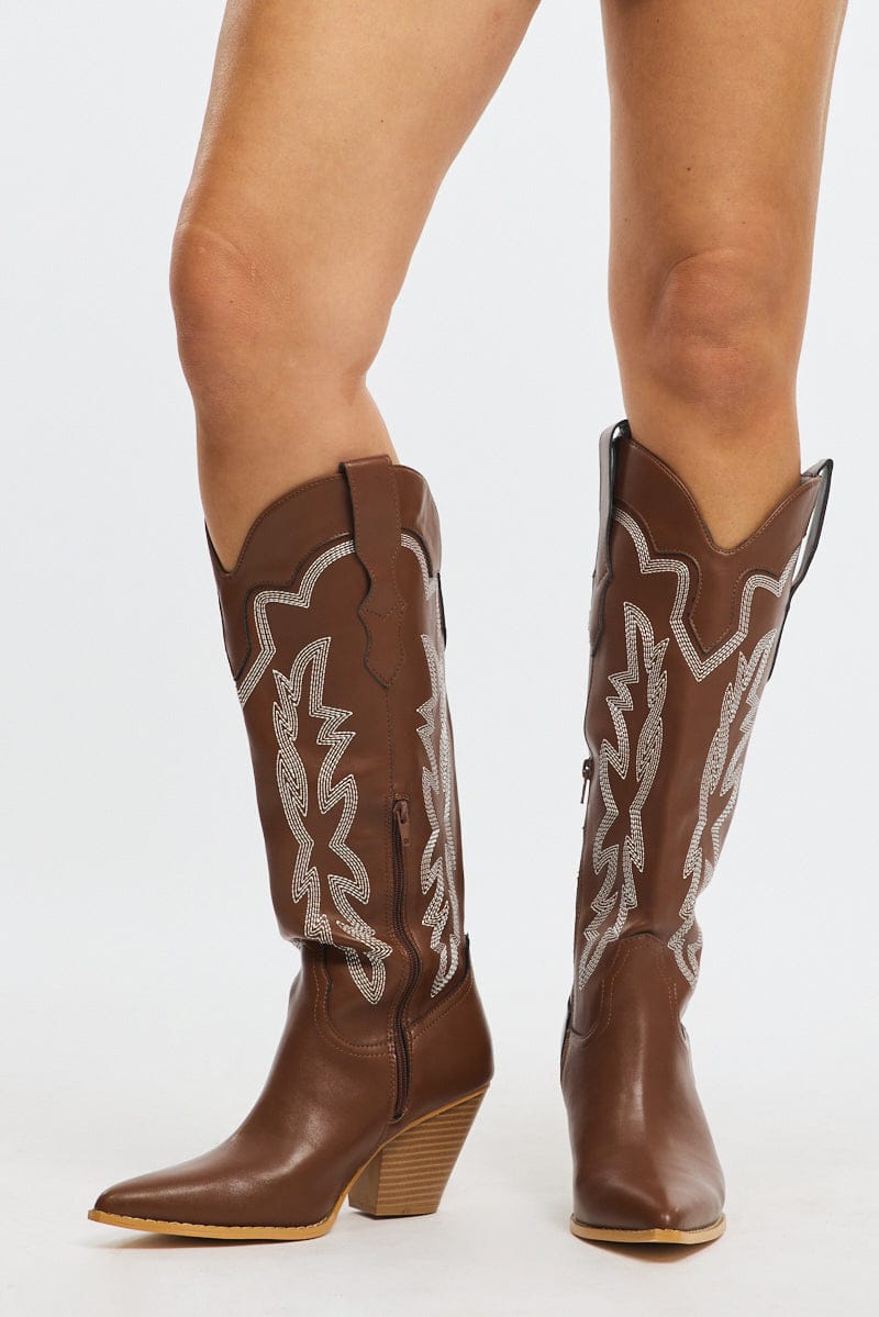 Brown Western Cowboy Boots for Ally Fashion