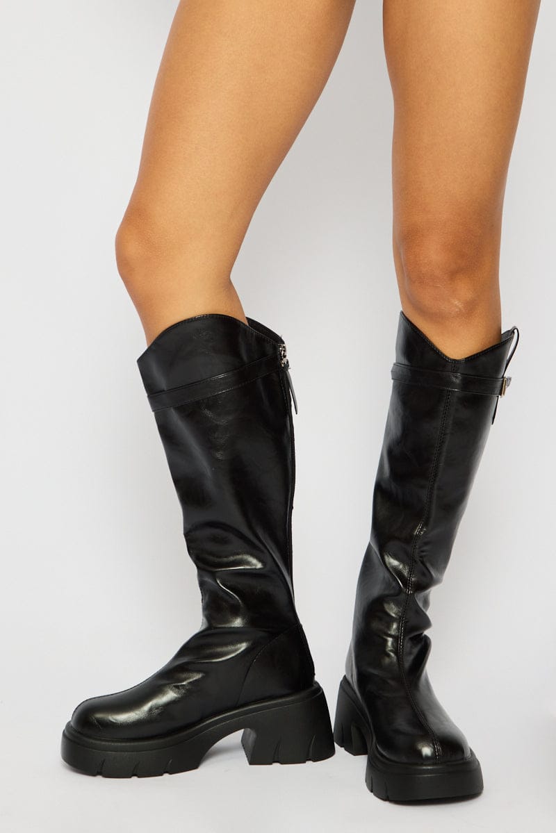 Black Knee High Boots for Ally Fashion