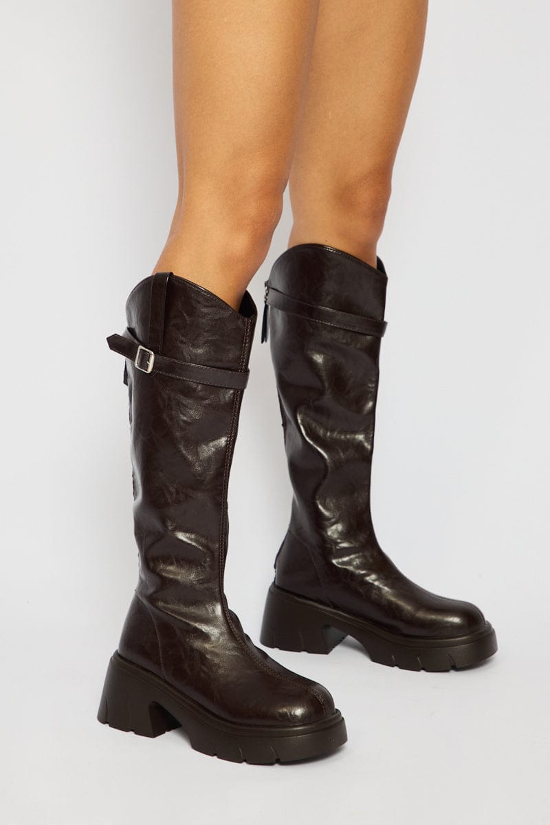 Brown Knee High Boots for Ally Fashion