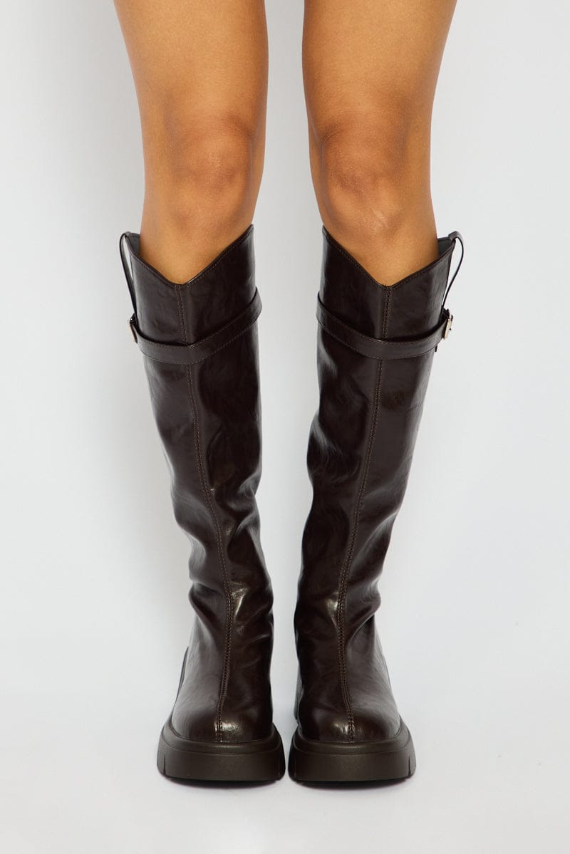 Brown Knee High Boots for Ally Fashion